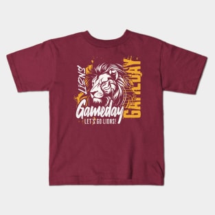 Vintage Lions Gameday // High School Lions School Spirit Kids T-Shirt